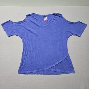 Fresh Produce Cold Shoulder Tunic Top Periwinkle Small